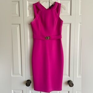 Guess Fuchsia Belted Midi Dress